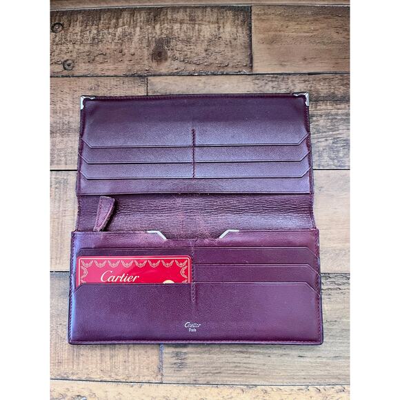 CARTIER Long wallet Cabochon Bordeaux Leather With Authenticity Card - Picture 3 of 9